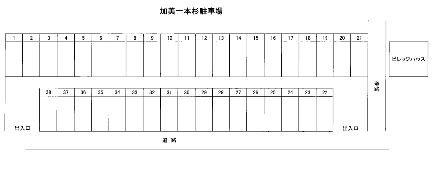 一本杉駐車場の駐車配置図