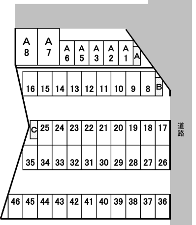 （有）ファン打上駐車場の駐車配置図
