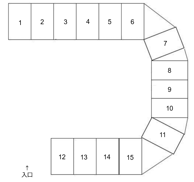 筑紫野自動車学校前駐車場の駐車配置図