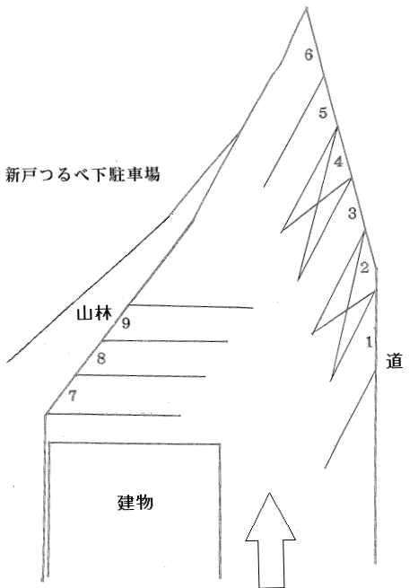 新戸つるべ下駐車場・Ⅰの駐車配置図