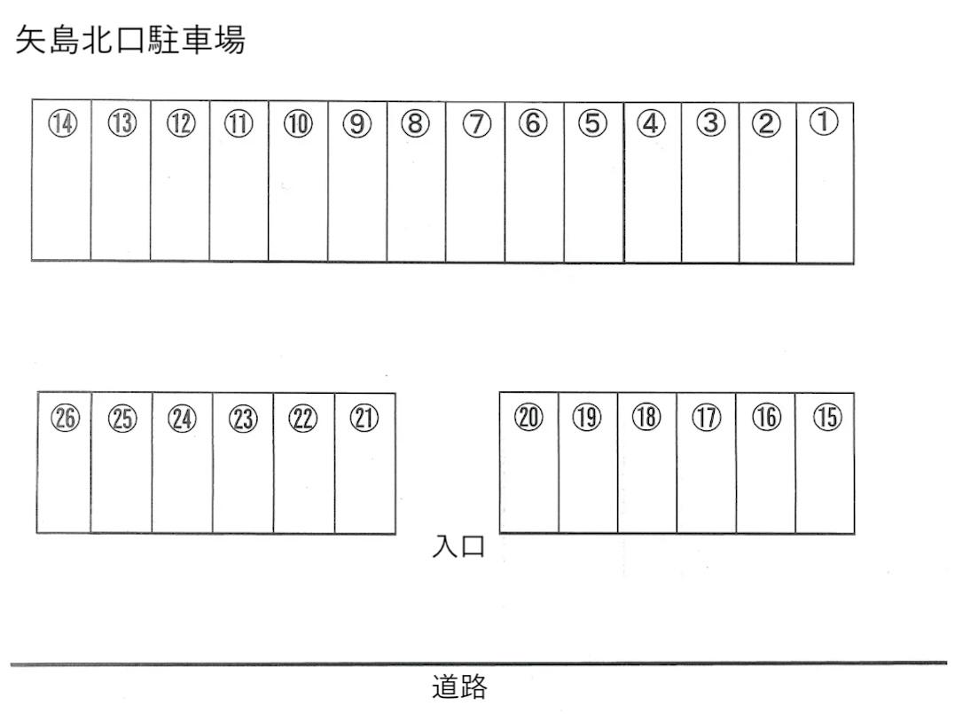矢島北口駐車場の駐車配置図