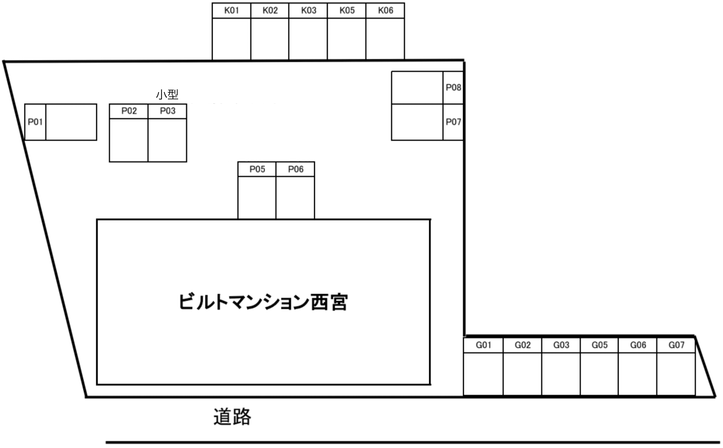 ビルトマンション西宮の駐車配置図