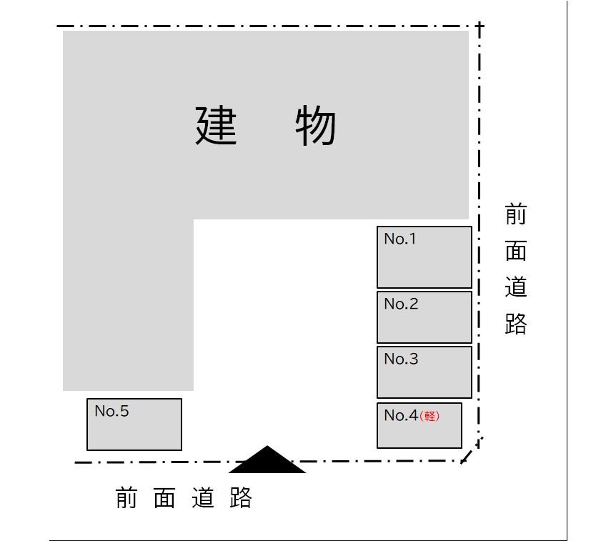 向原東1丁目月極駐車場の駐車配置図
