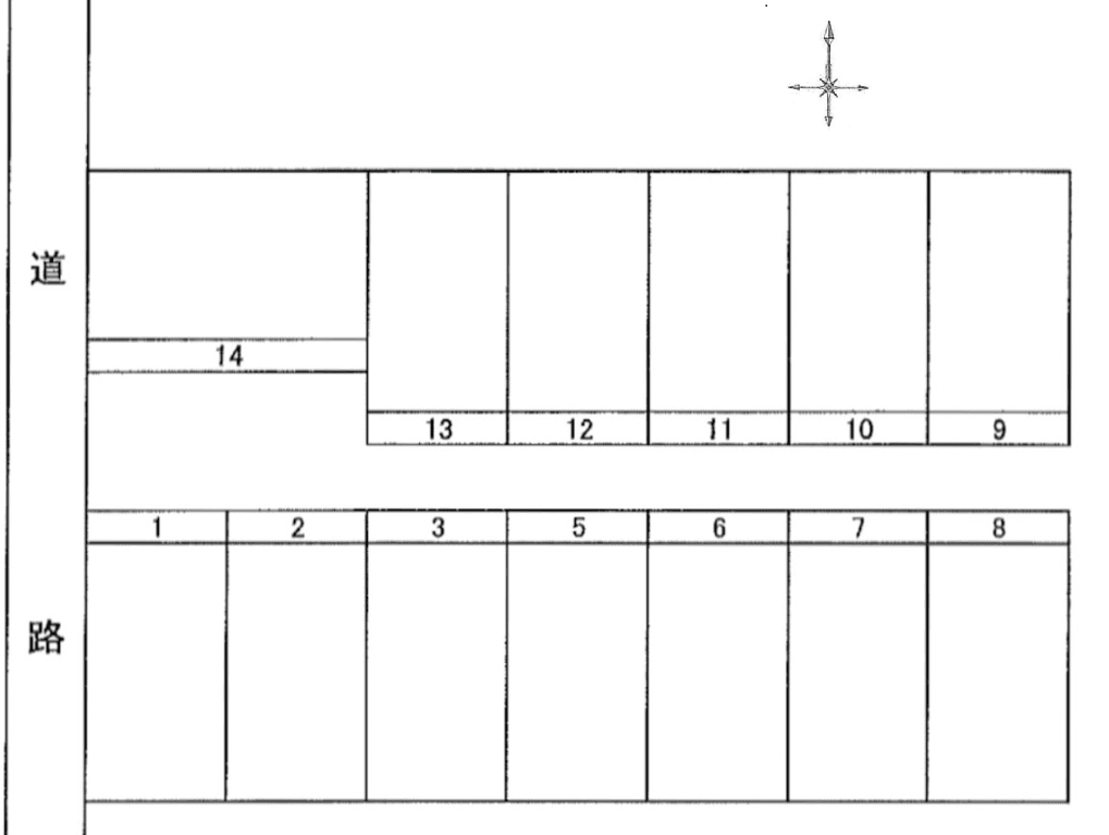 並木リックス駐車場の駐車配置図
