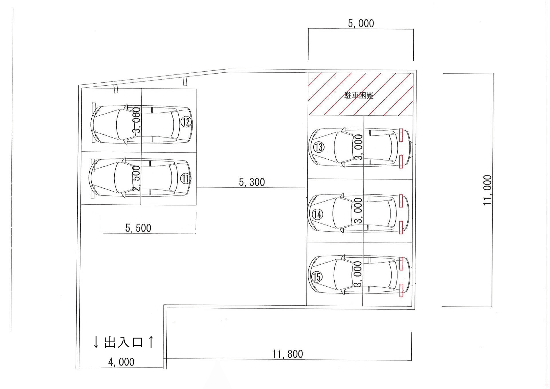 【52040】ナルシマ駐車場の駐車配置図