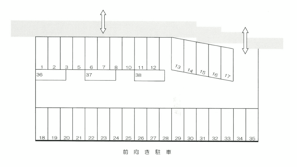 黒沢台パーキングの駐車配置図
