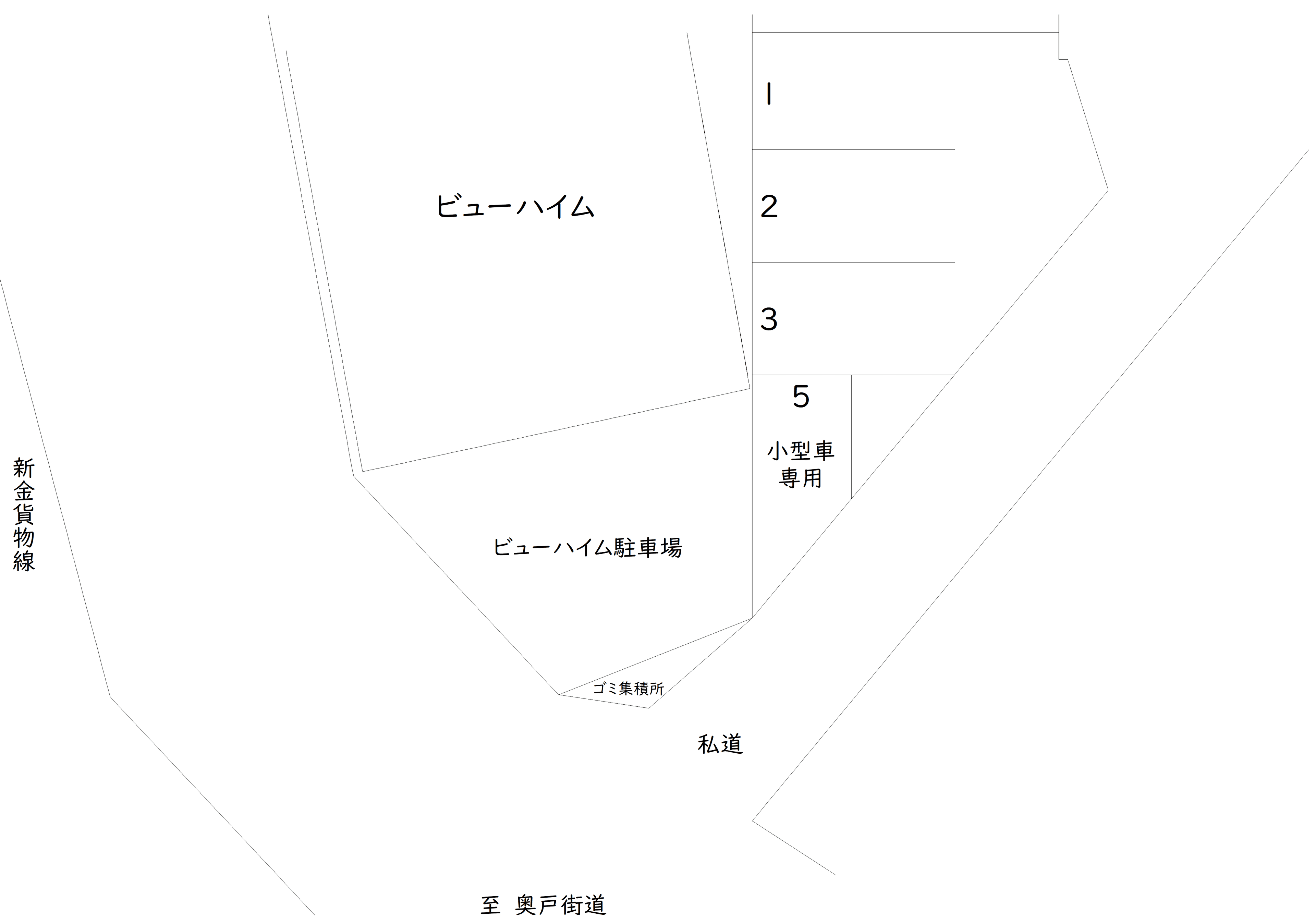 奥戸9-9 駐車場の駐車配置図
