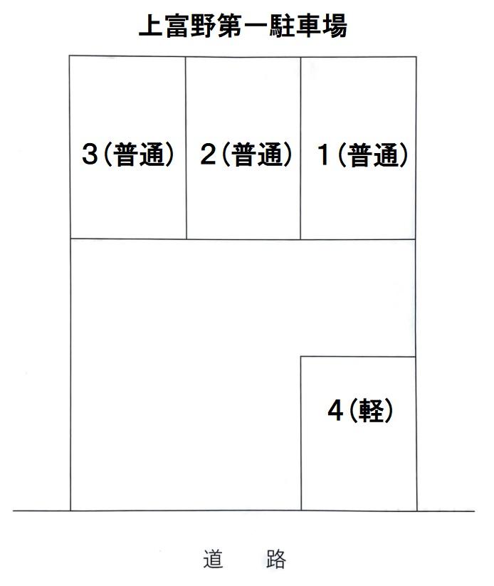 上富野第一駐車場の駐車配置図