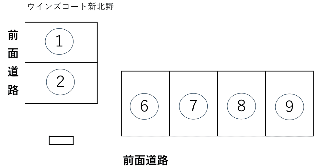 ウインズコート新北野の駐車配置図