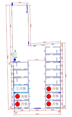 七宝駅前の駐車配置図