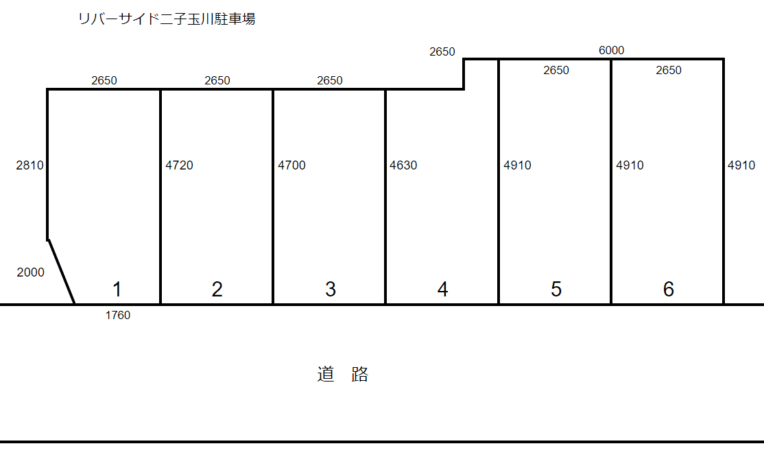 リバーサイド二子玉川　駐車場の駐車配置図