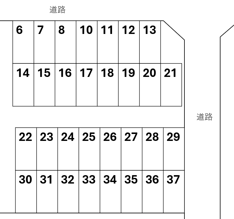 上庄パーキングの駐車配置図