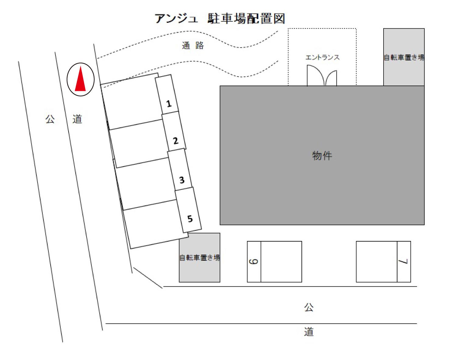 アンジュの駐車配置図