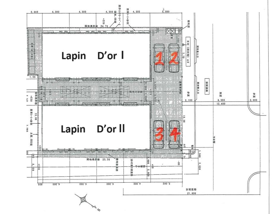 Lapin　D’or　駐車場の駐車配置図