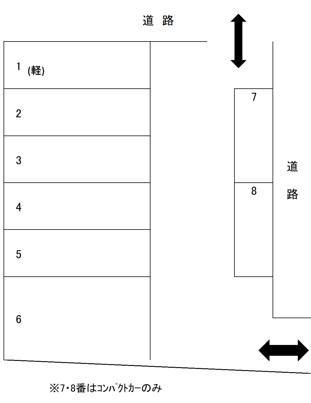 平ノ口パーキングの駐車配置図