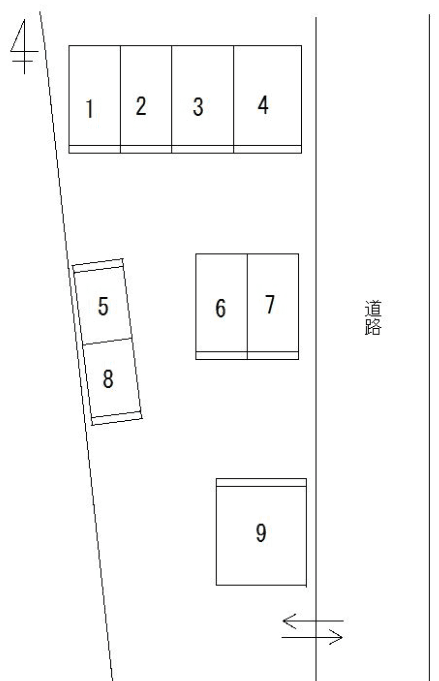 FKイアスバイクガレージ平塚四之宮の駐車配置図