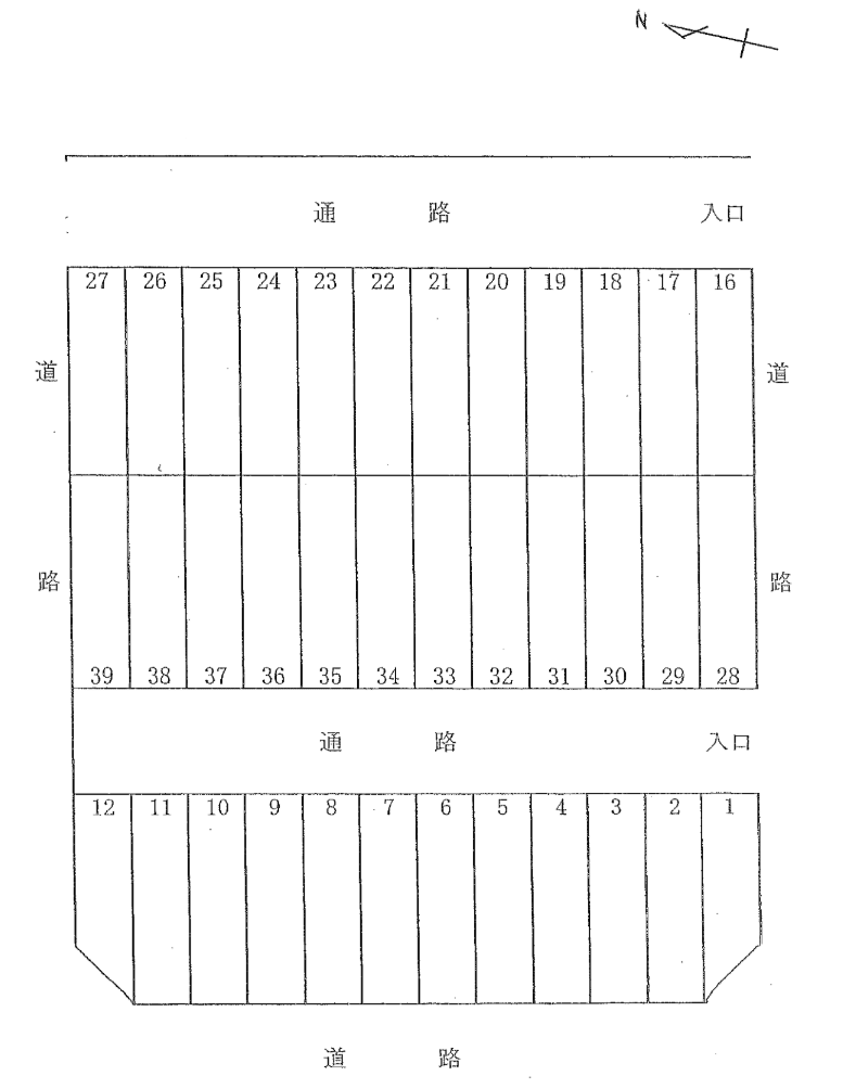 ホシノパーキングの駐車配置図