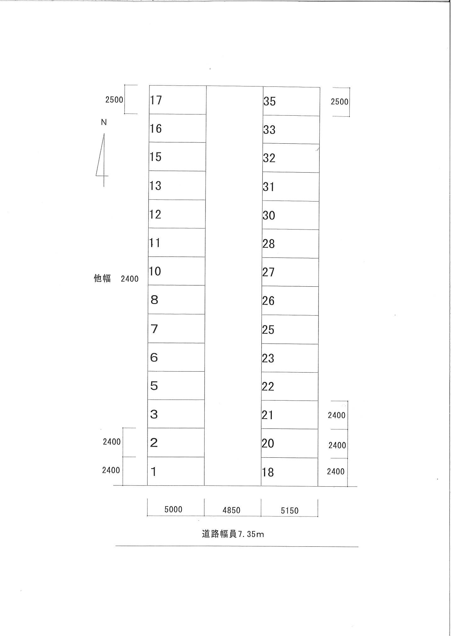 安井駐車場の駐車配置図