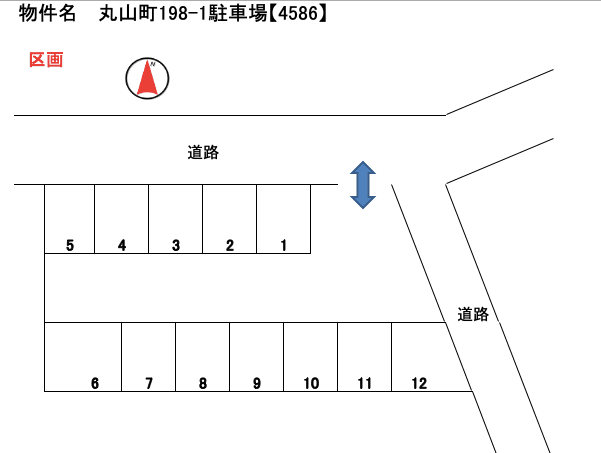 丸山町198-1駐車場の駐車配置図