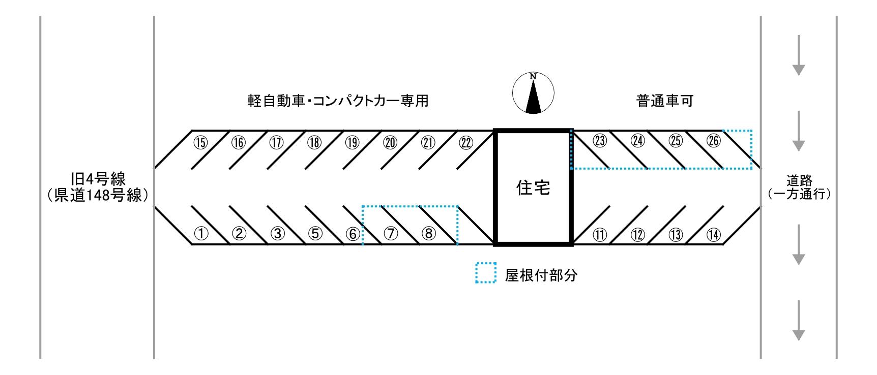 県庁ヘ３分駐車場の駐車配置図