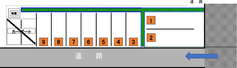 たかぎパーキングの駐車配置図