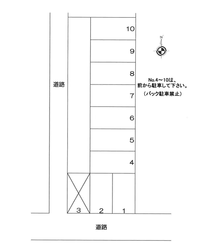 菅駐車場の駐車配置図