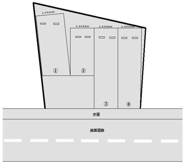 錦２丁目ガレージの駐車配置図