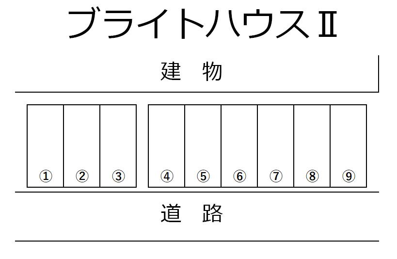 ブライトハウスⅡの駐車配置図