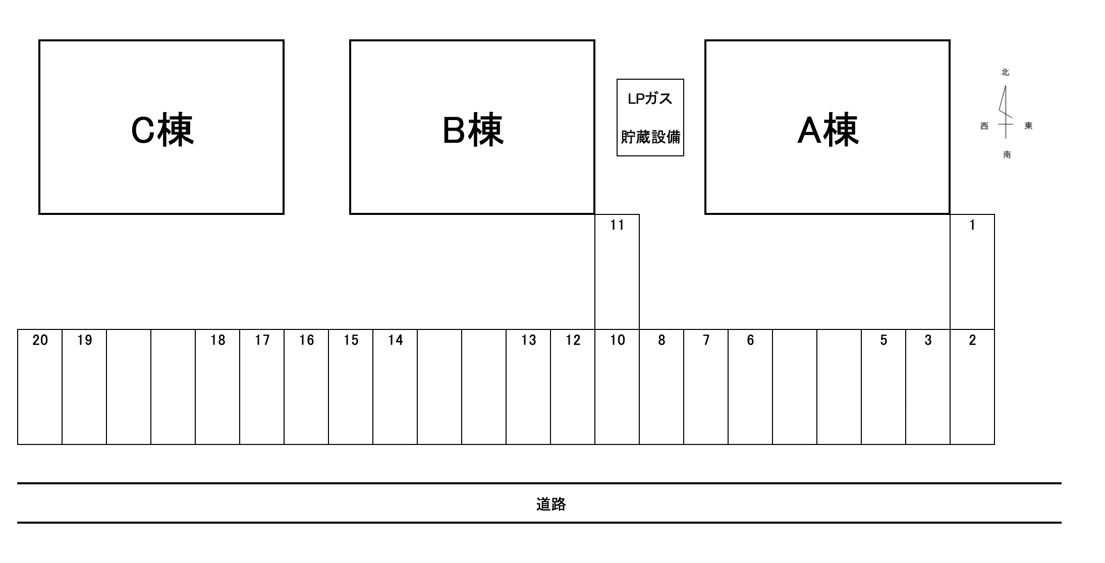 ルーブフルールの駐車配置図
