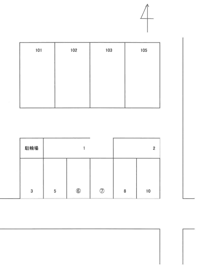 ザ･チェリオ101･105の駐車配置図