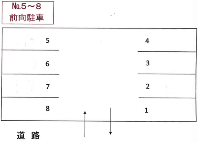 朝日町水野パーキングの駐車配置図
