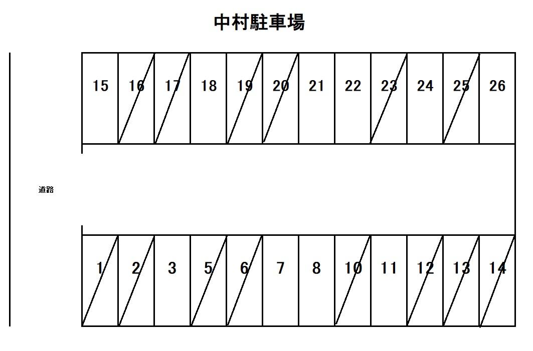 中村駐車場の駐車配置図