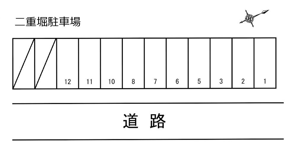 二重堀駐車場の駐車配置図