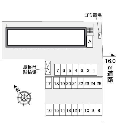 クイーンハイツ小山(38843)の駐車配置図