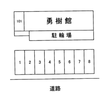 勇樹館の駐車配置図