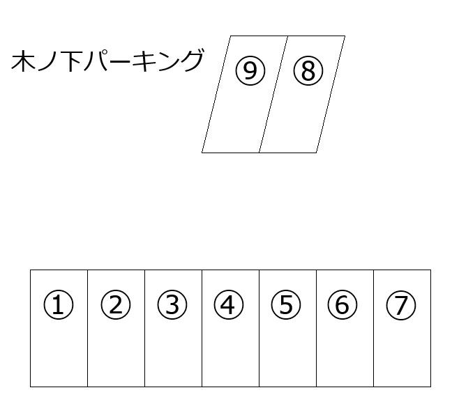 木ノ下パーキングの駐車配置図