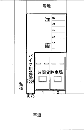 TP原町田4丁目バイク月極駐輪場の駐車配置図