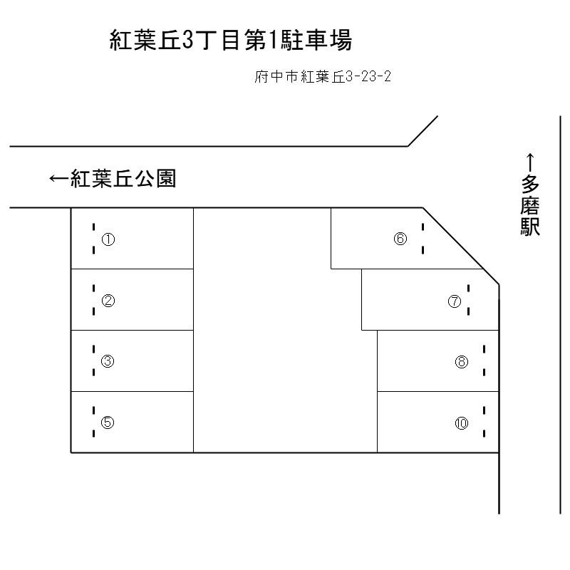 紅葉丘3丁目第1駐車場の駐車配置図