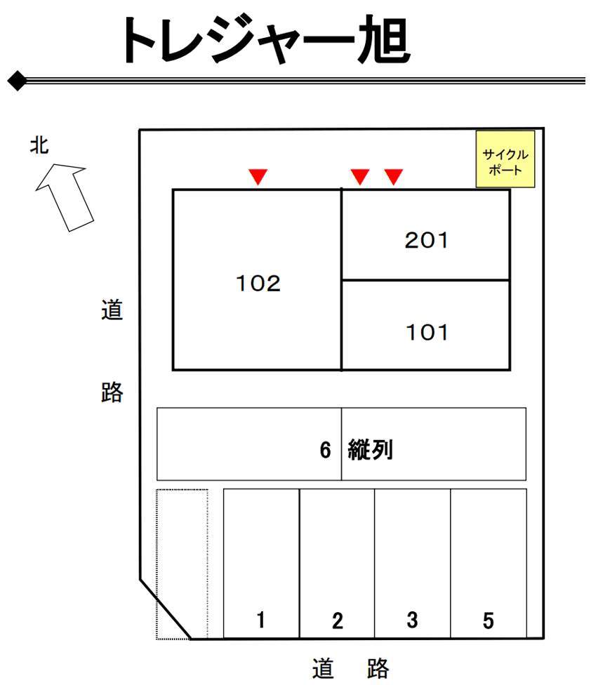 トレジャー旭の駐車配置図
