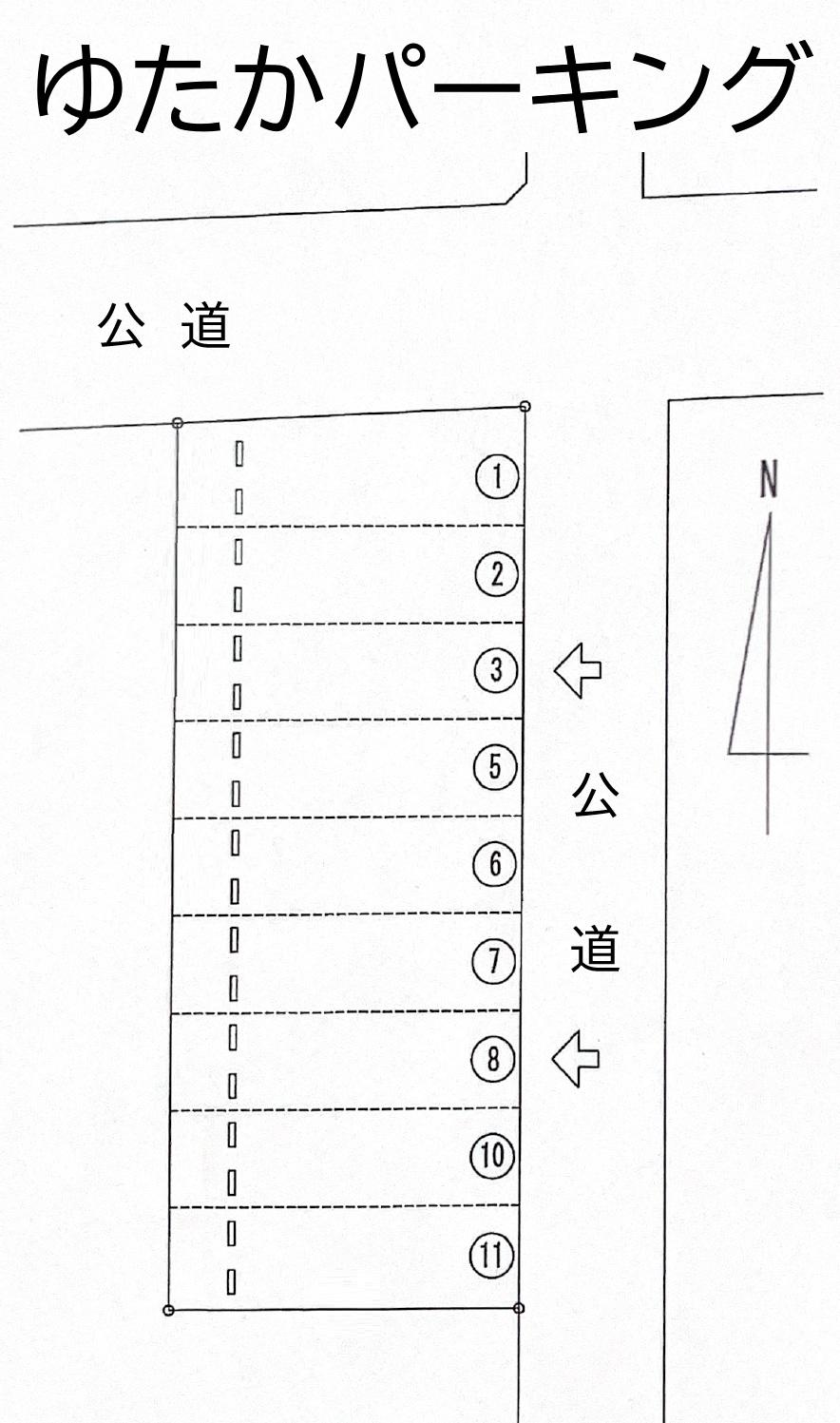 ゆたかパーキングの駐車配置図
