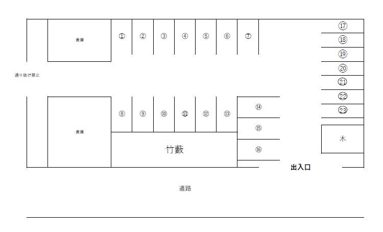 大澤駐車場の駐車配置図