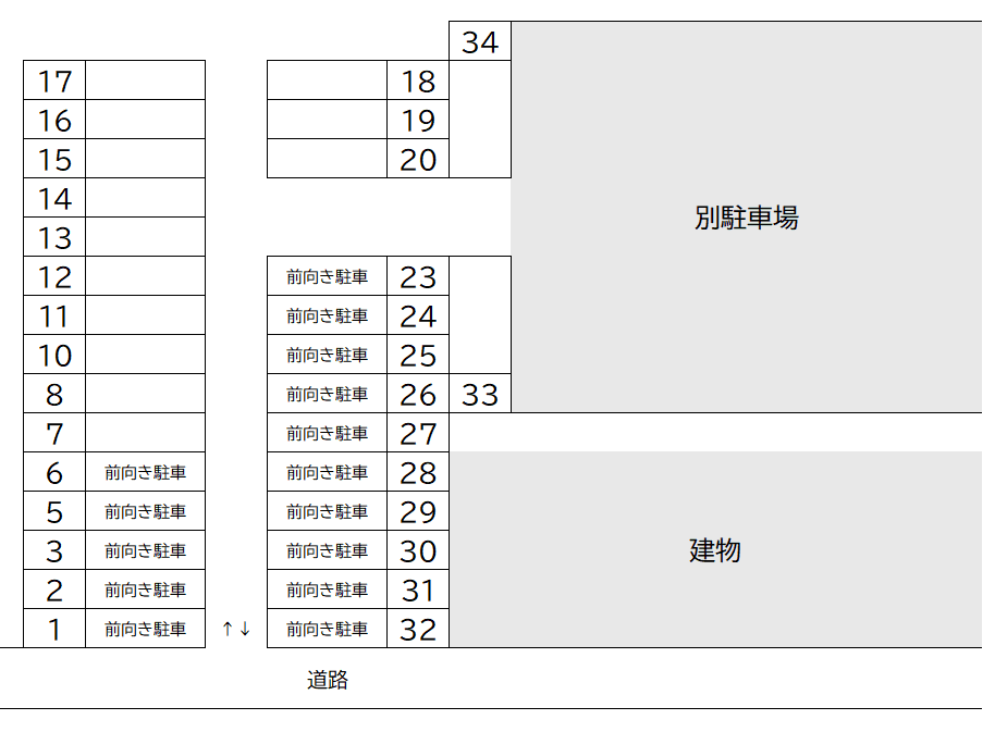 吉田駐車場の駐車配置図