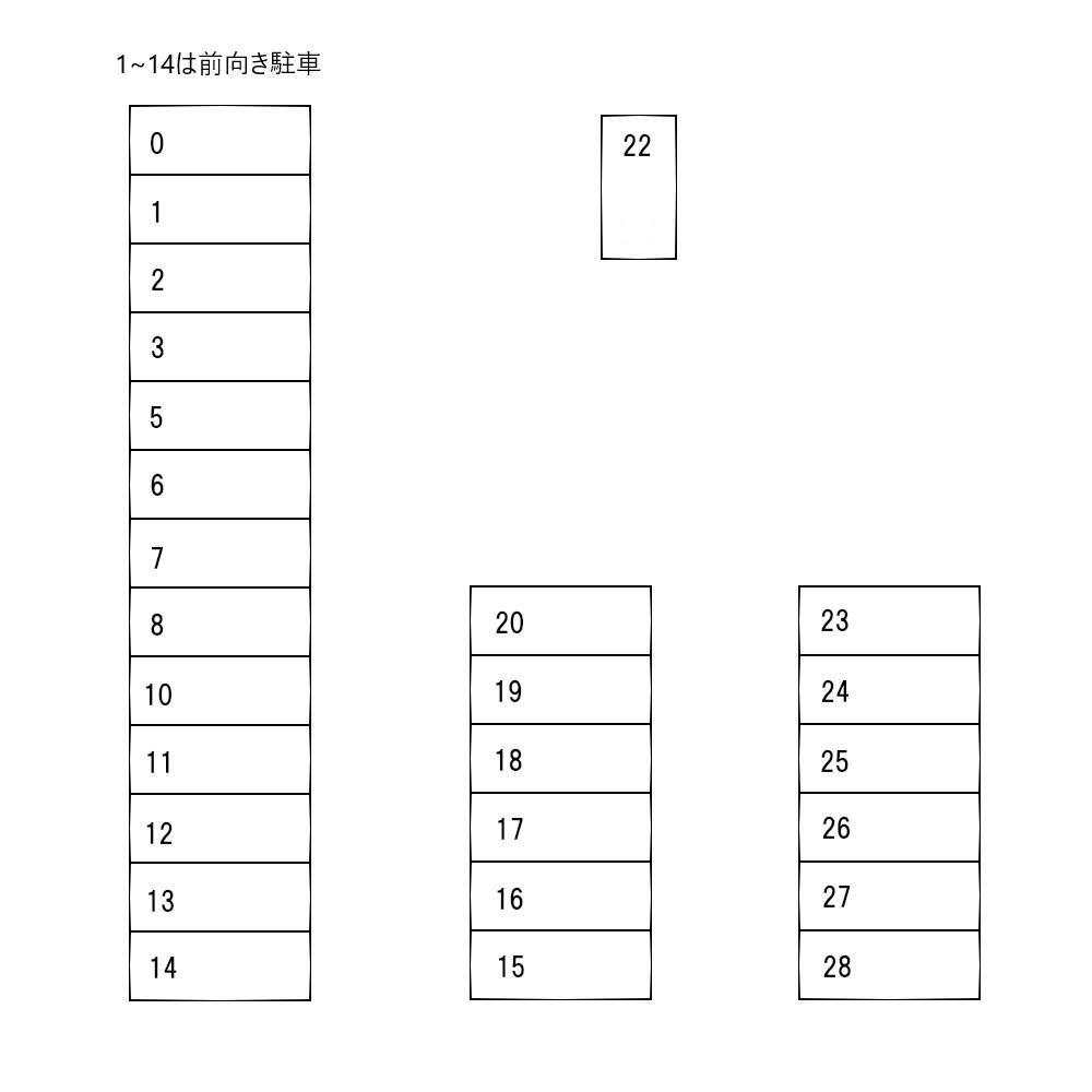 興松パーキングの駐車配置図