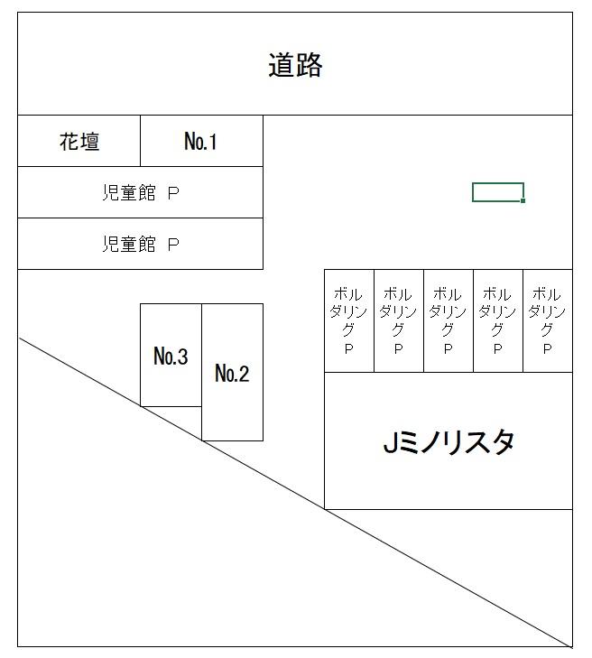 Jミノリスタ敷地内駐車場の駐車配置図