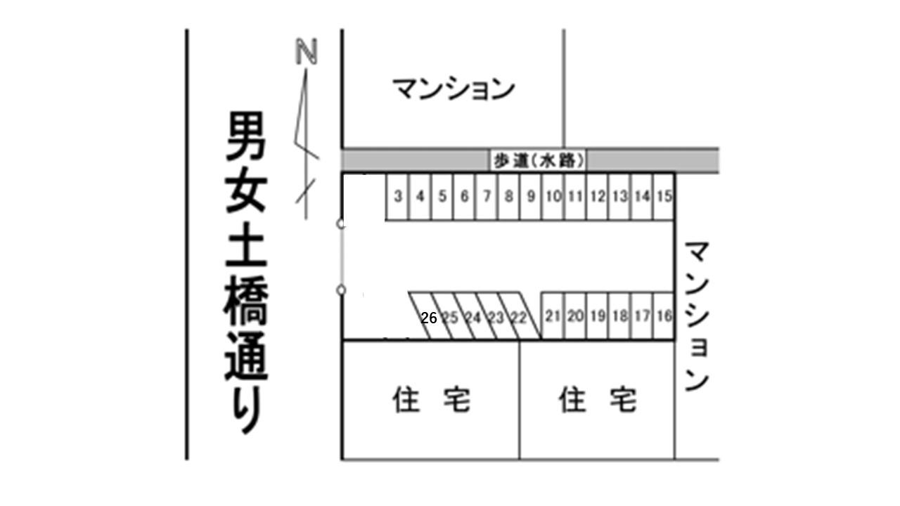 野崎第３駐車場の駐車配置図