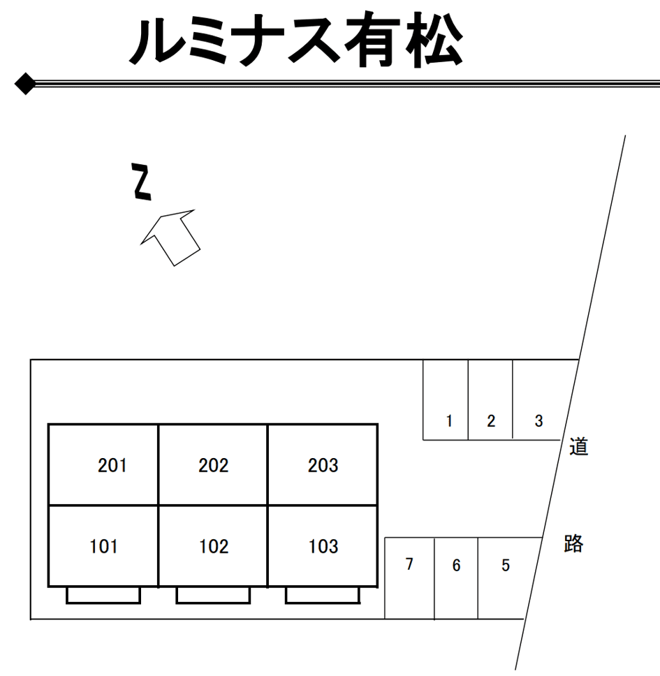 ルミナス有松の駐車配置図