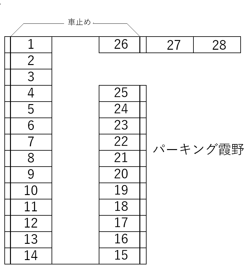 パーキング霞野の駐車配置図