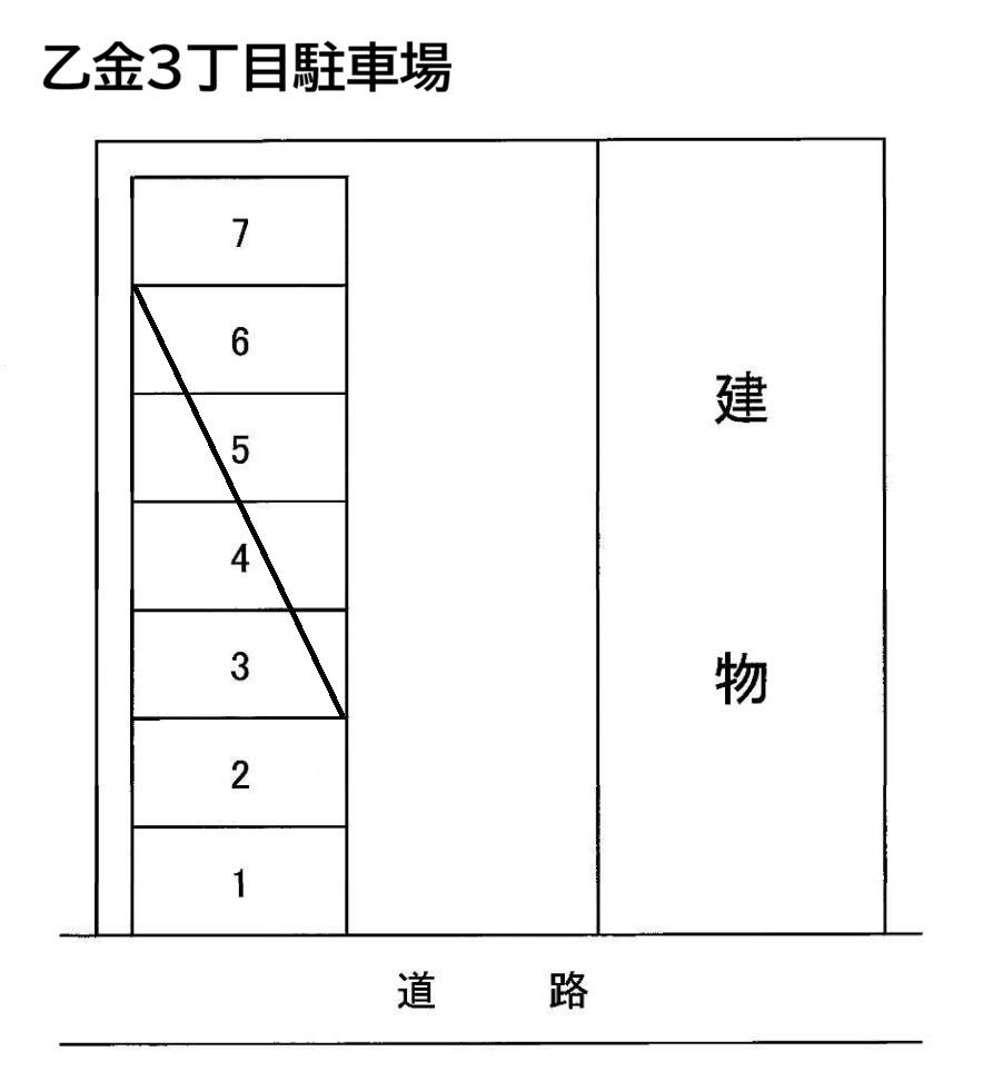 乙金３丁目駐車場の駐車配置図