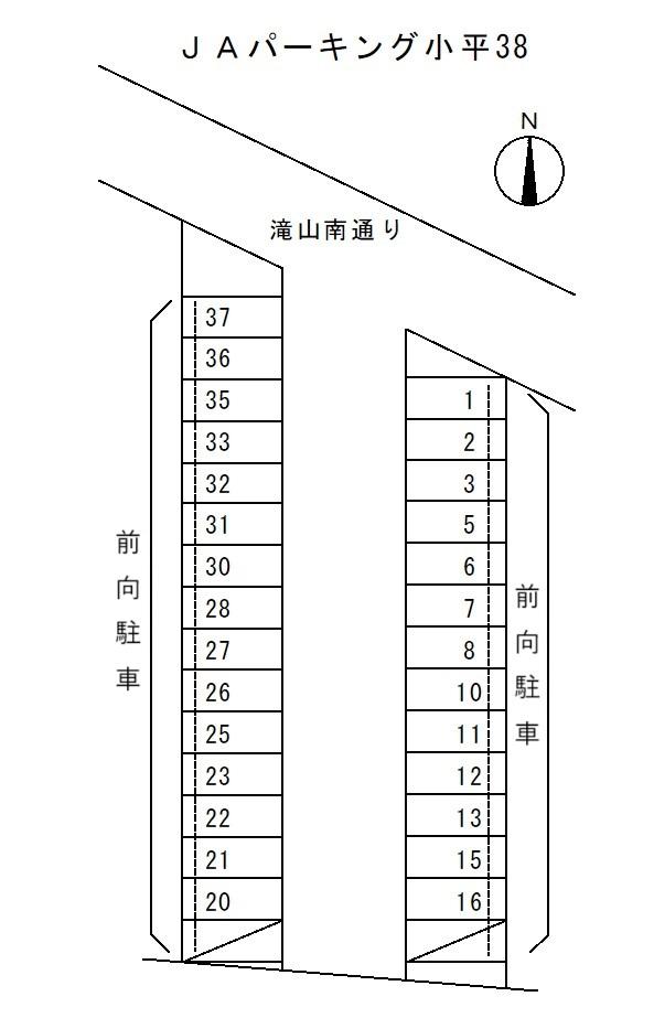 ＪＡパーキング小平38の駐車配置図