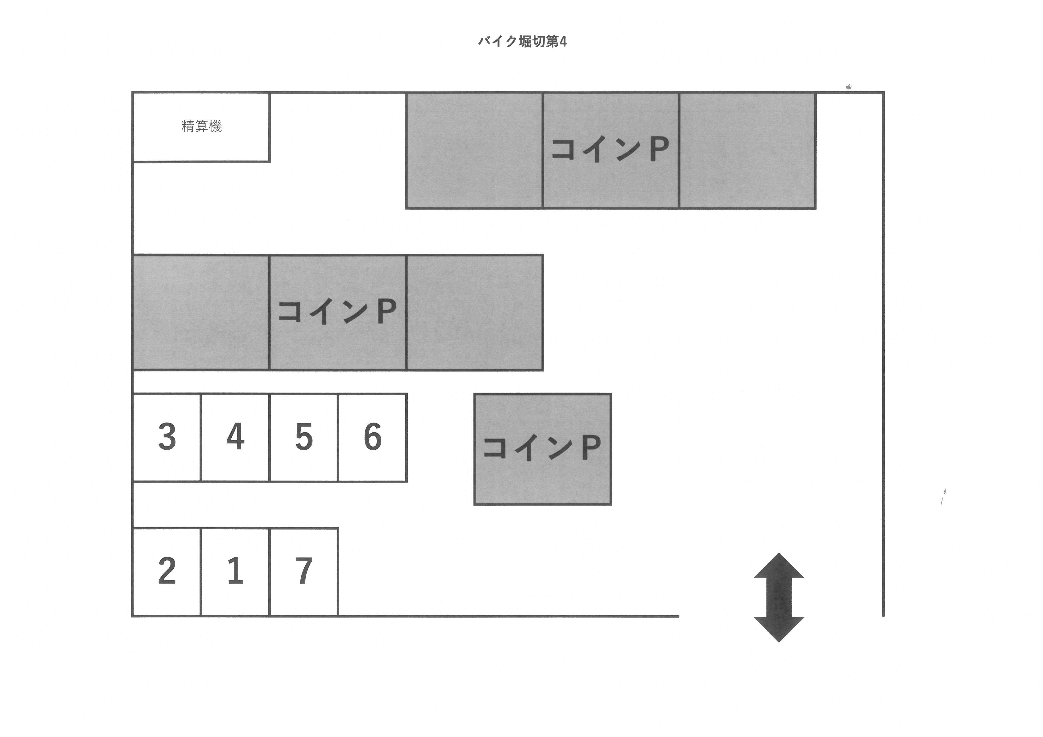 PARKMAX　バイク堀切第4の駐車配置図